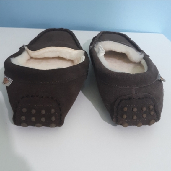 Emu ridge Australia mens cow suede moccasins slippers genuine shearling size 8. - Picture 3 of 8